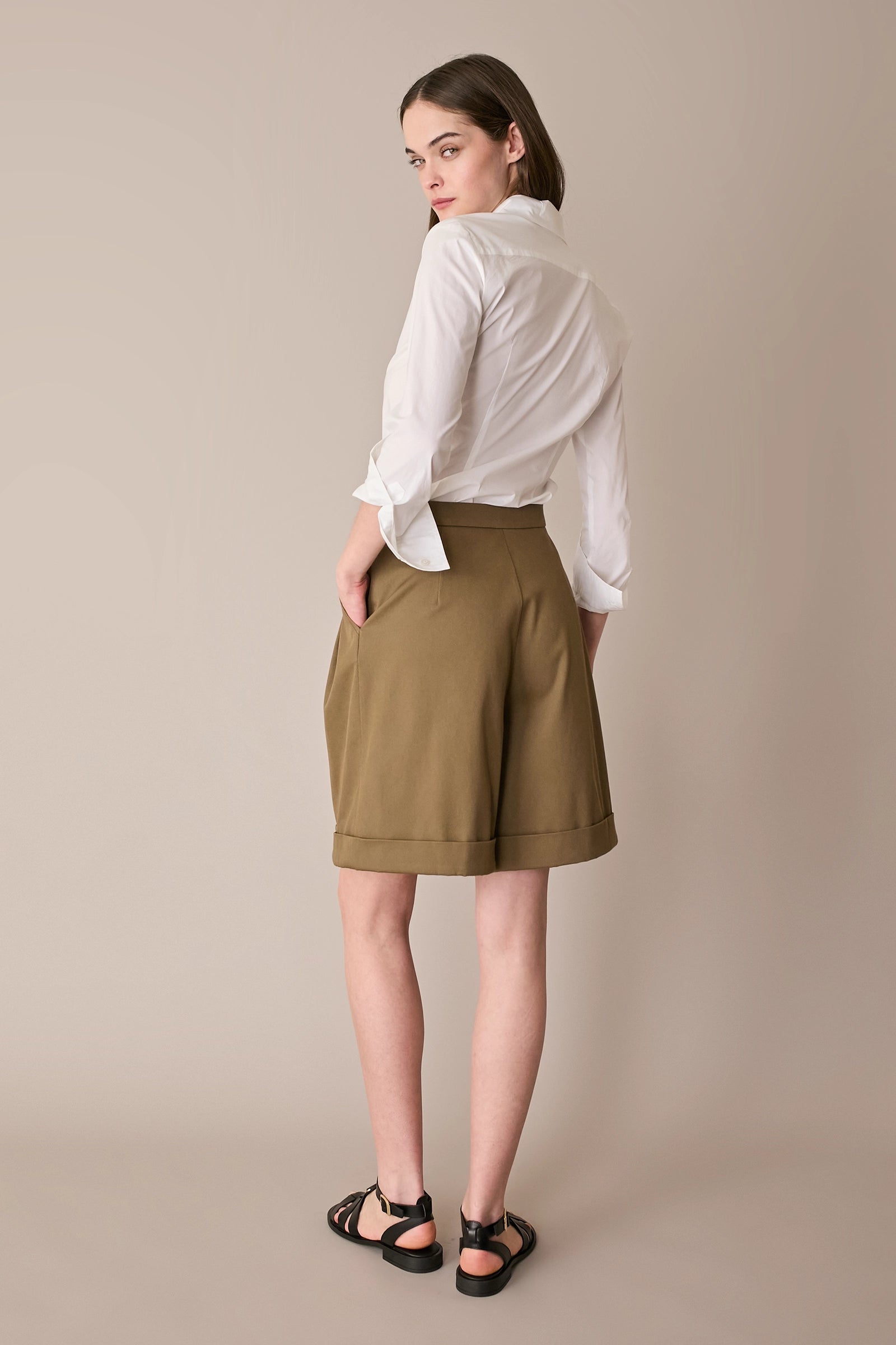 Camicia classica in cotone elasticizzato
