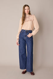 Ruffled silk organza blouse