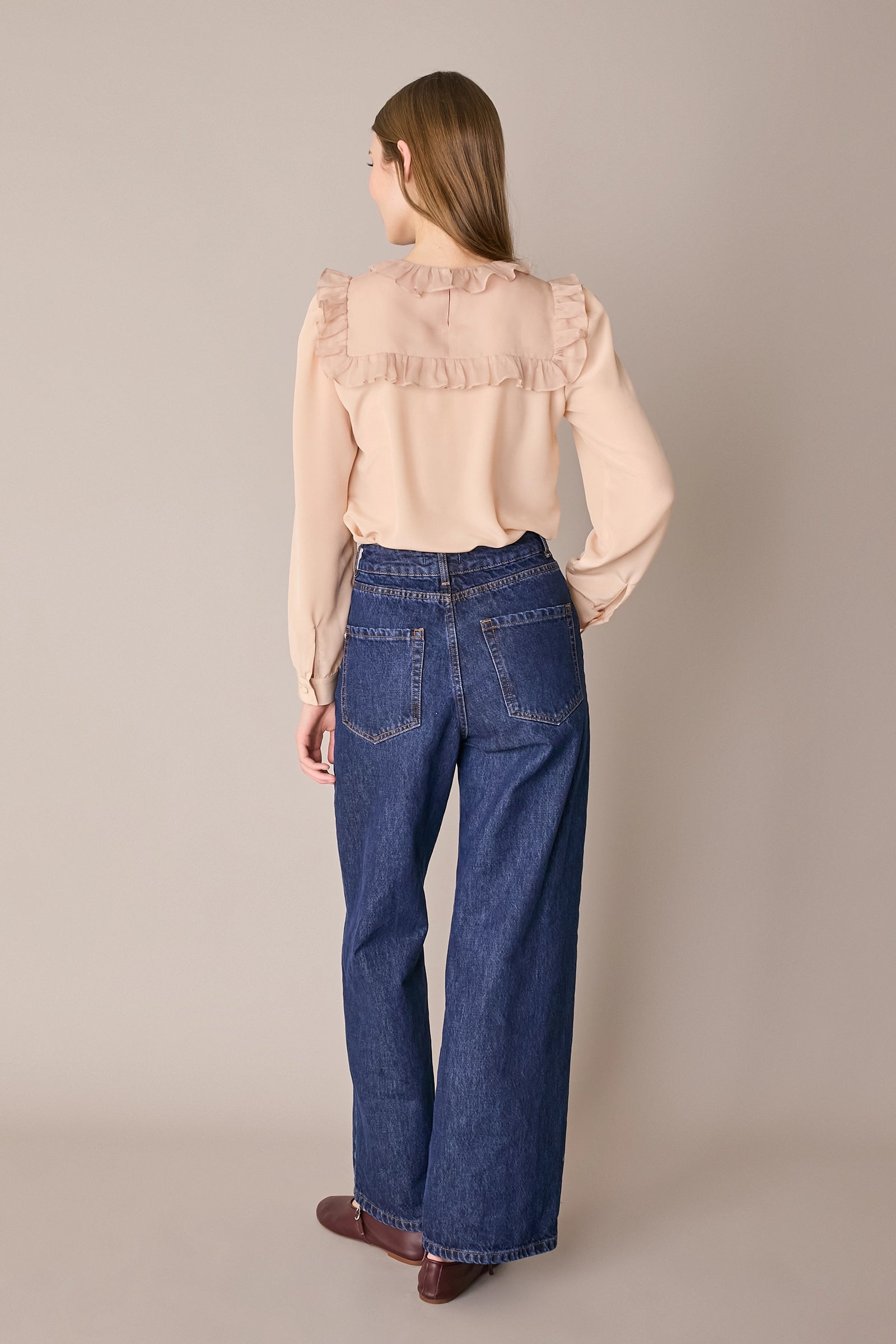 Ruffled silk organza blouse