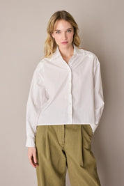 Camicia boxy con colletto volant
