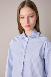 Camicia boxy con colletto volant