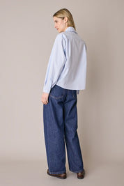 Camicia boxy con colletto volant