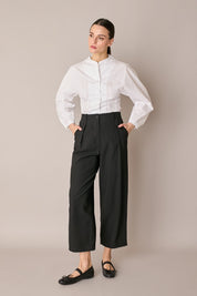 Camicia in cotone con maniche scultoree