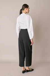 Camicia in cotone con maniche scultoree