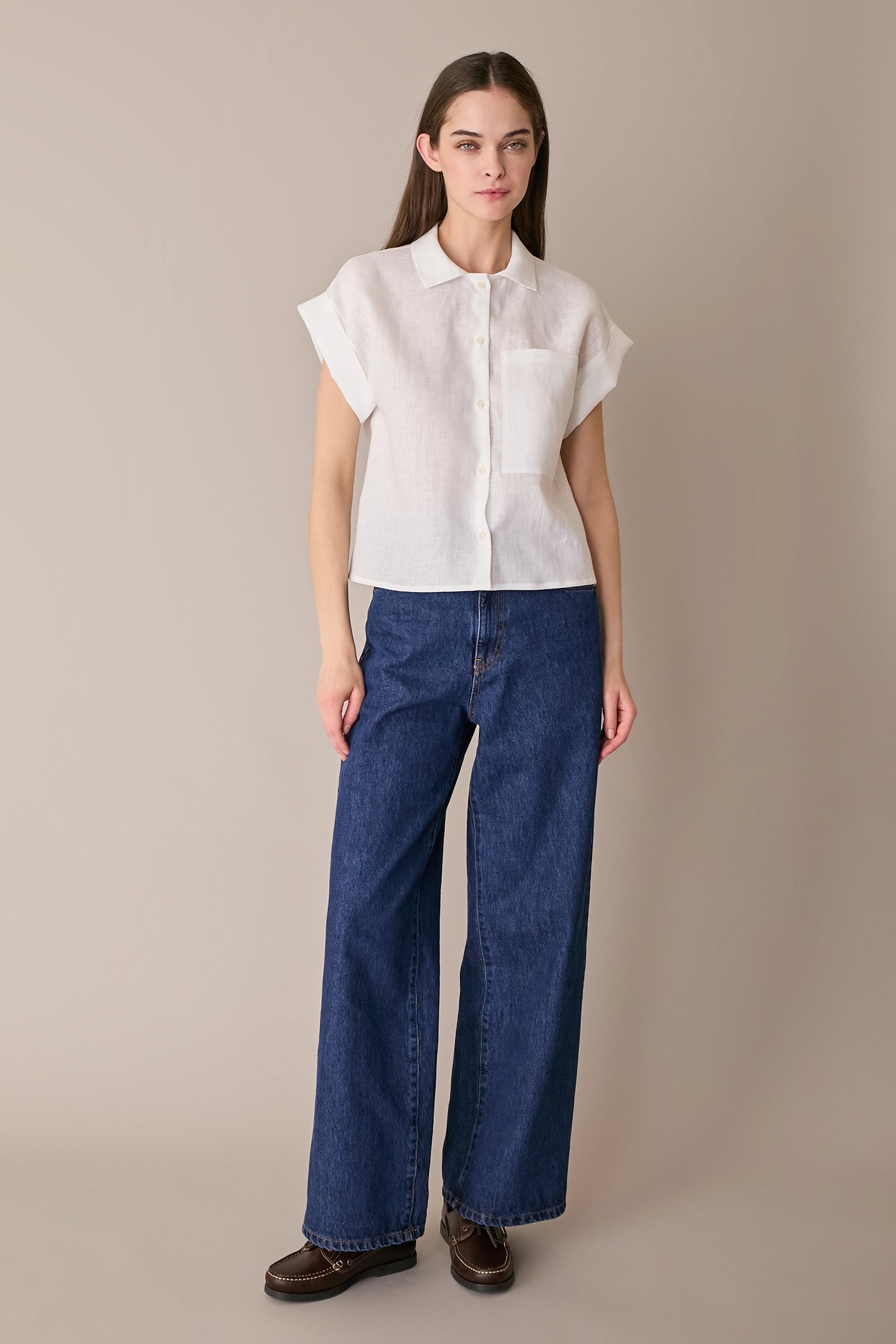 Camicia in lino con taschino