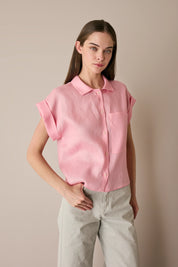 Camicia in lino con taschino
