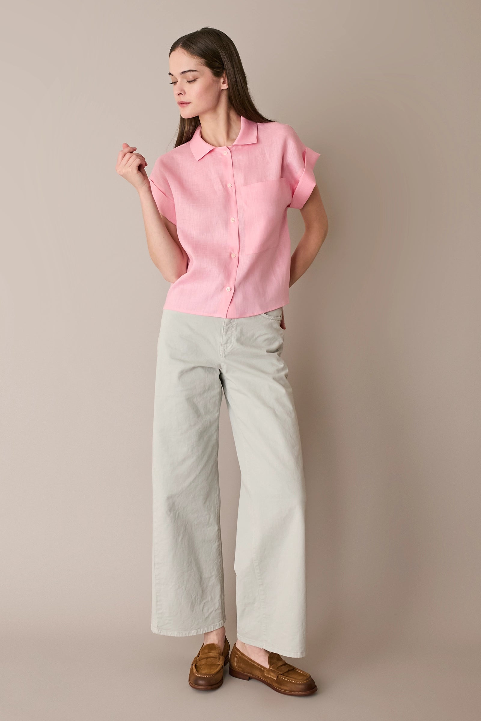 Camicia in lino con taschino