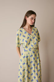 Floral shirt with kimono sleeves