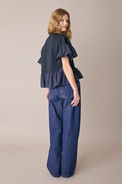 T-shirt with contrast ruffles