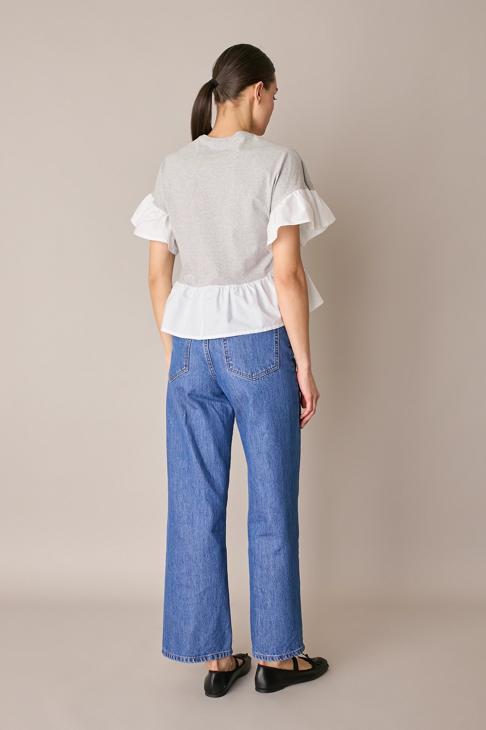 T-shirt with contrast ruffles