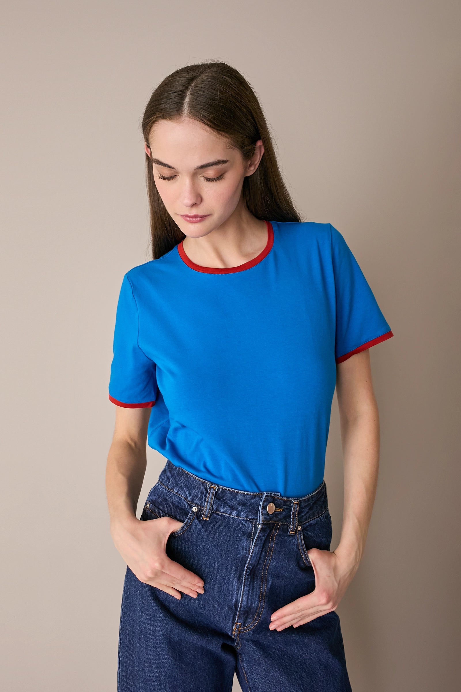Contrast trim T-shirt