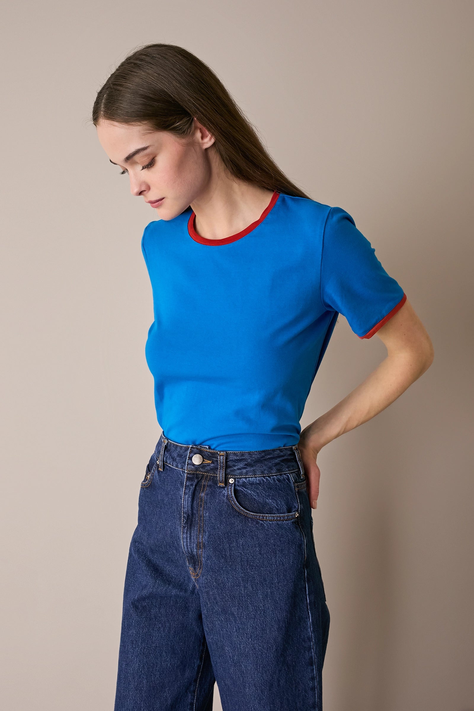 Contrast trim T-shirt