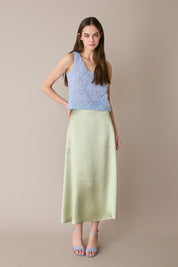 Top in tulle e seta