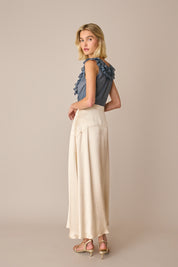 Silk ruffle top