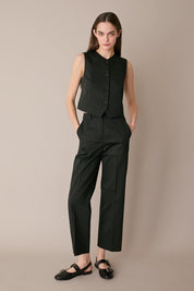 Cotton trousers with fabric belt