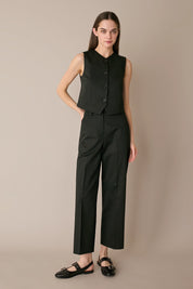 Cotton trousers with fabric belt