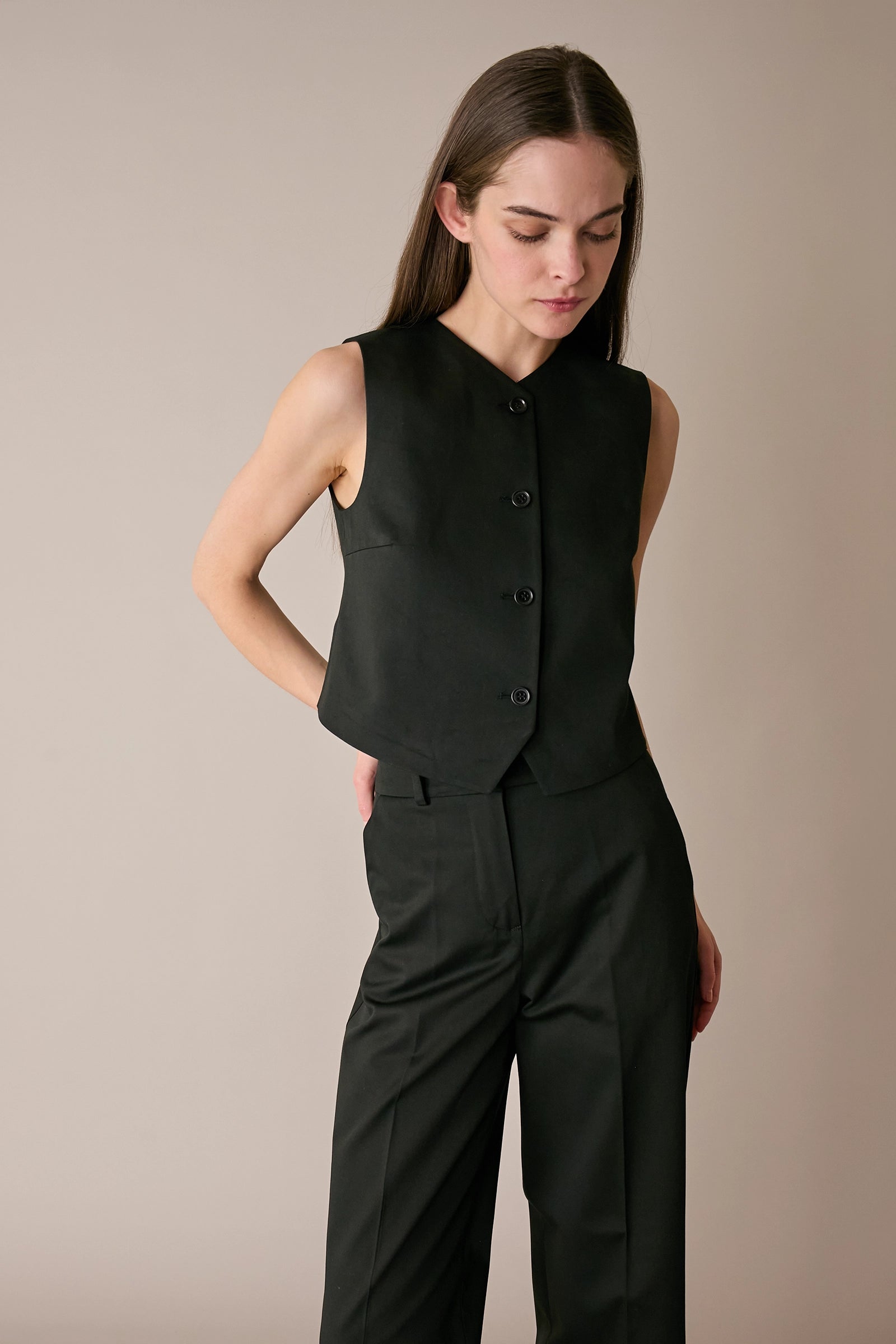 Stretch cotton vest 