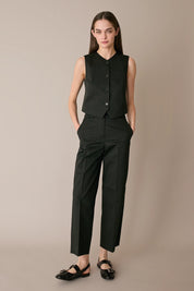 Stretch cotton vest 