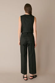 Cotton trousers with fabric belt
