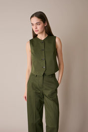 Stretch cotton vest 