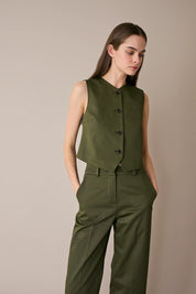 Stretch cotton vest 