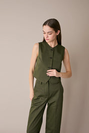 Stretch cotton vest 