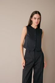 Stretch cotton vest 