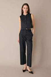 Stretch cotton vest 