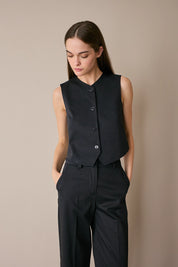 Stretch cotton vest 