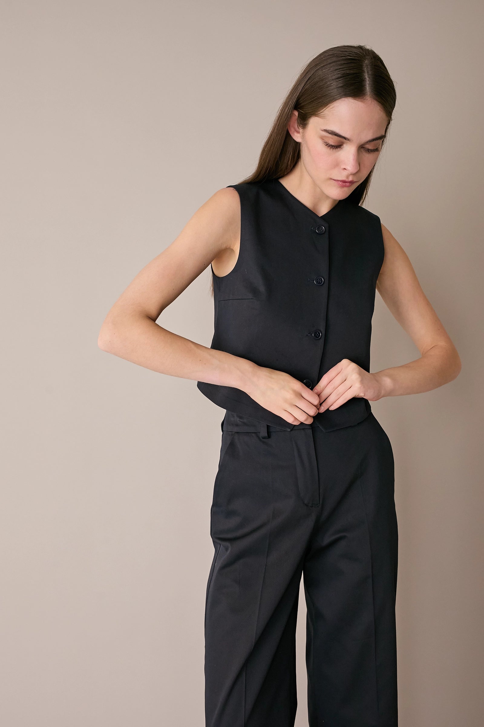 Stretch cotton vest 