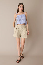 Cut-out embroidered top