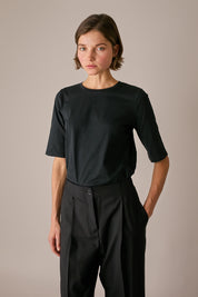Cotton half-sleeve T-shirt
