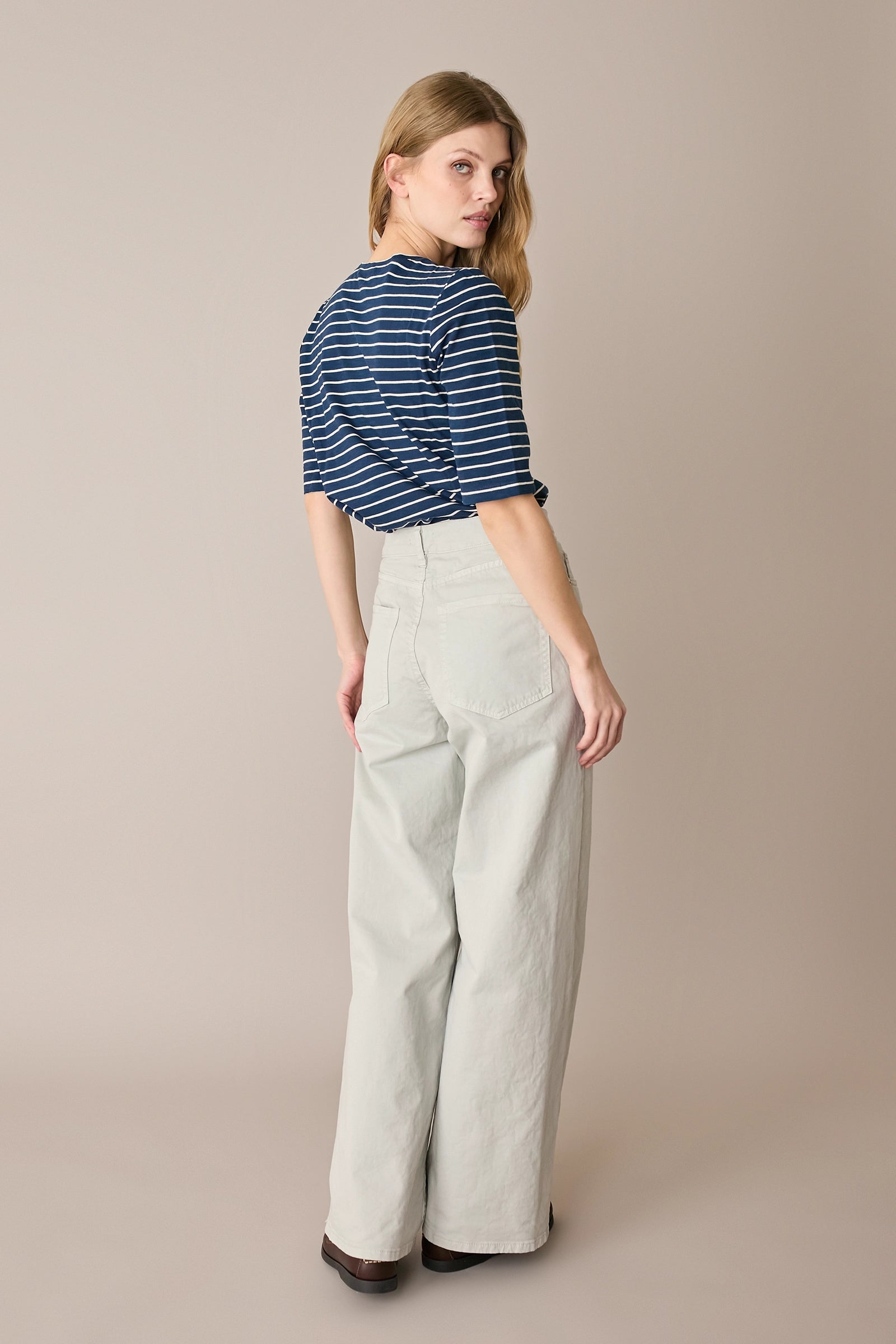 Pantaloni cinque tasche in drill di cotone