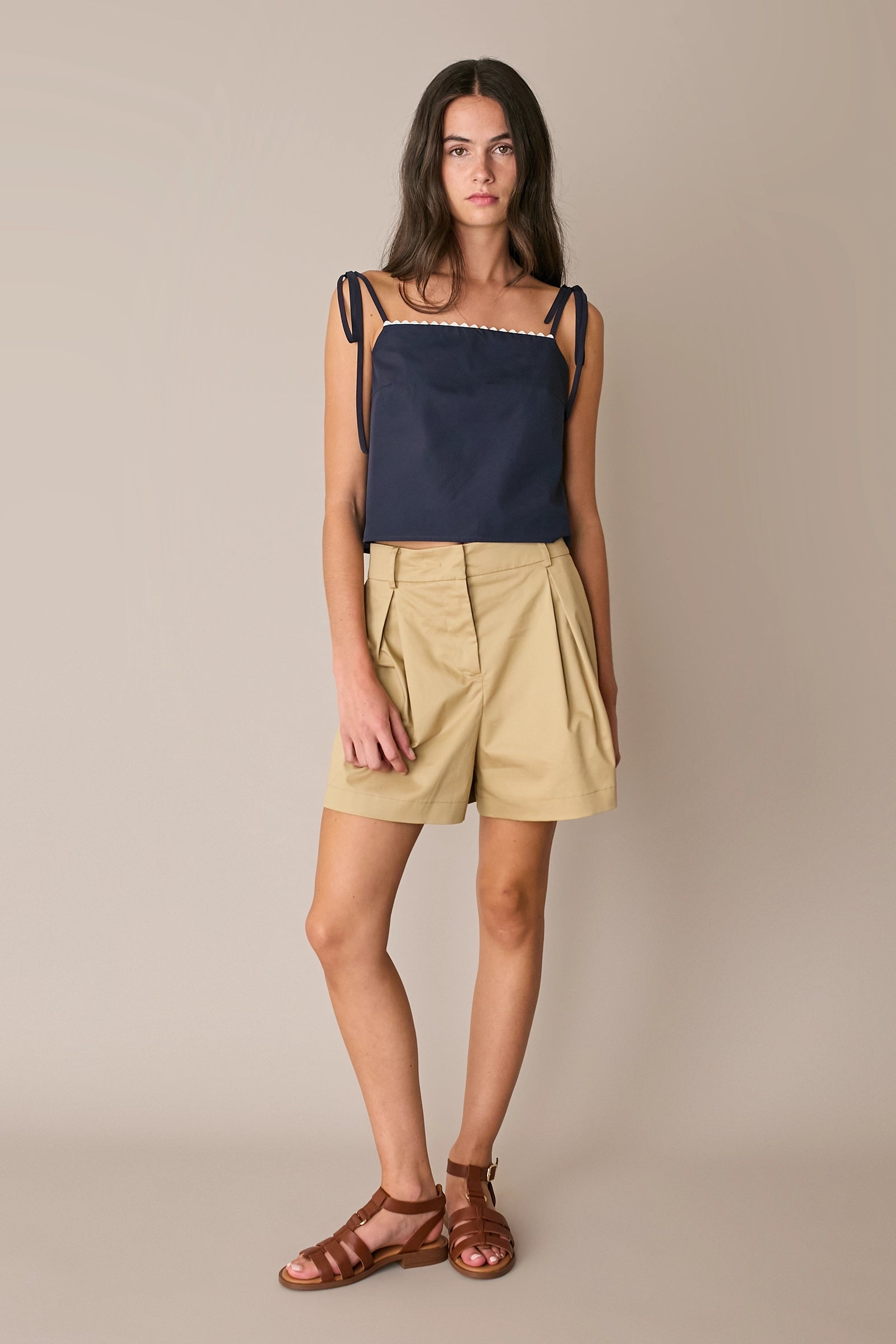 Top in cotone con serpentina