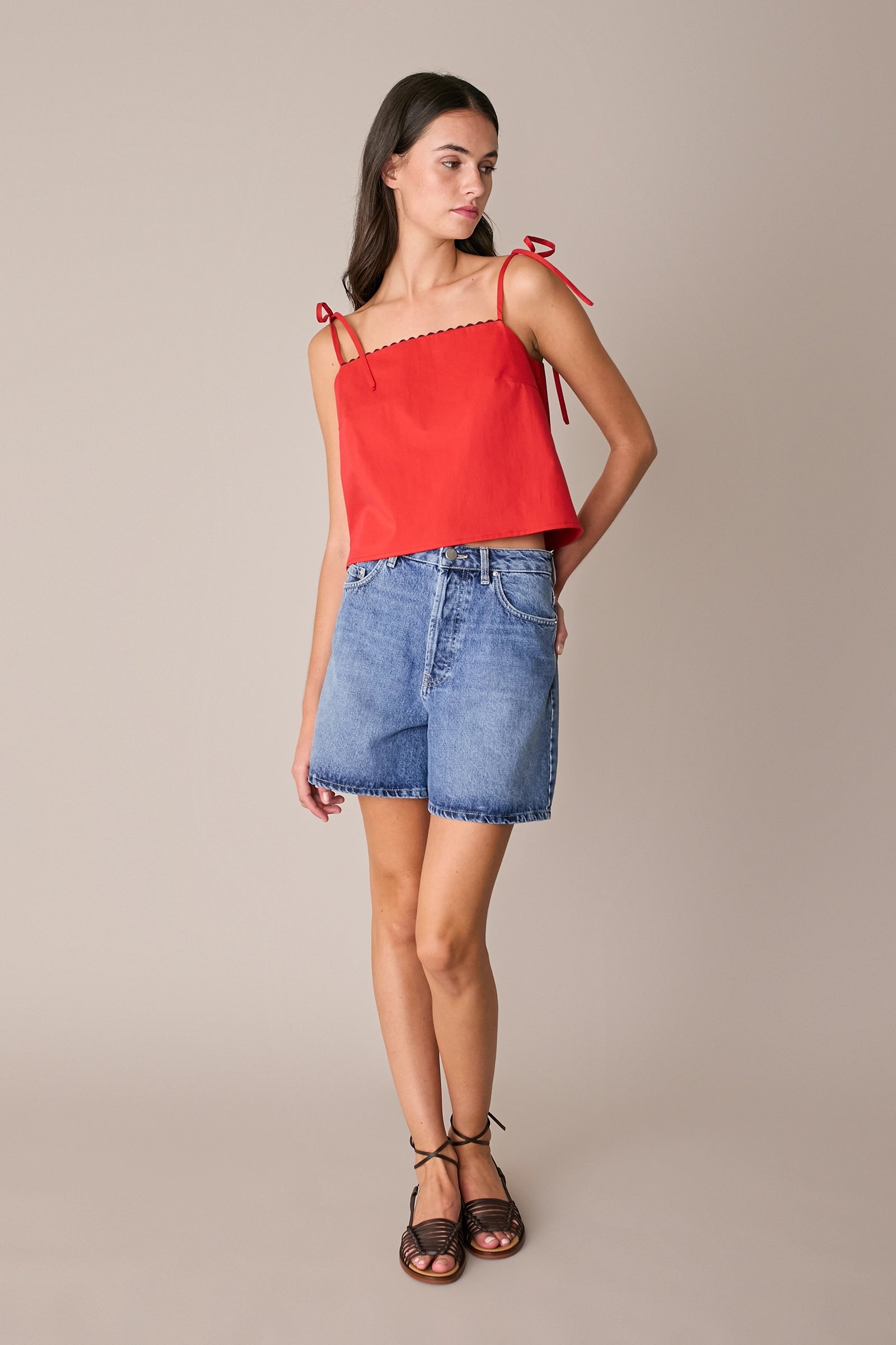 Top in cotone con serpentina