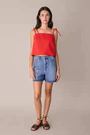 Top in cotone con serpentina