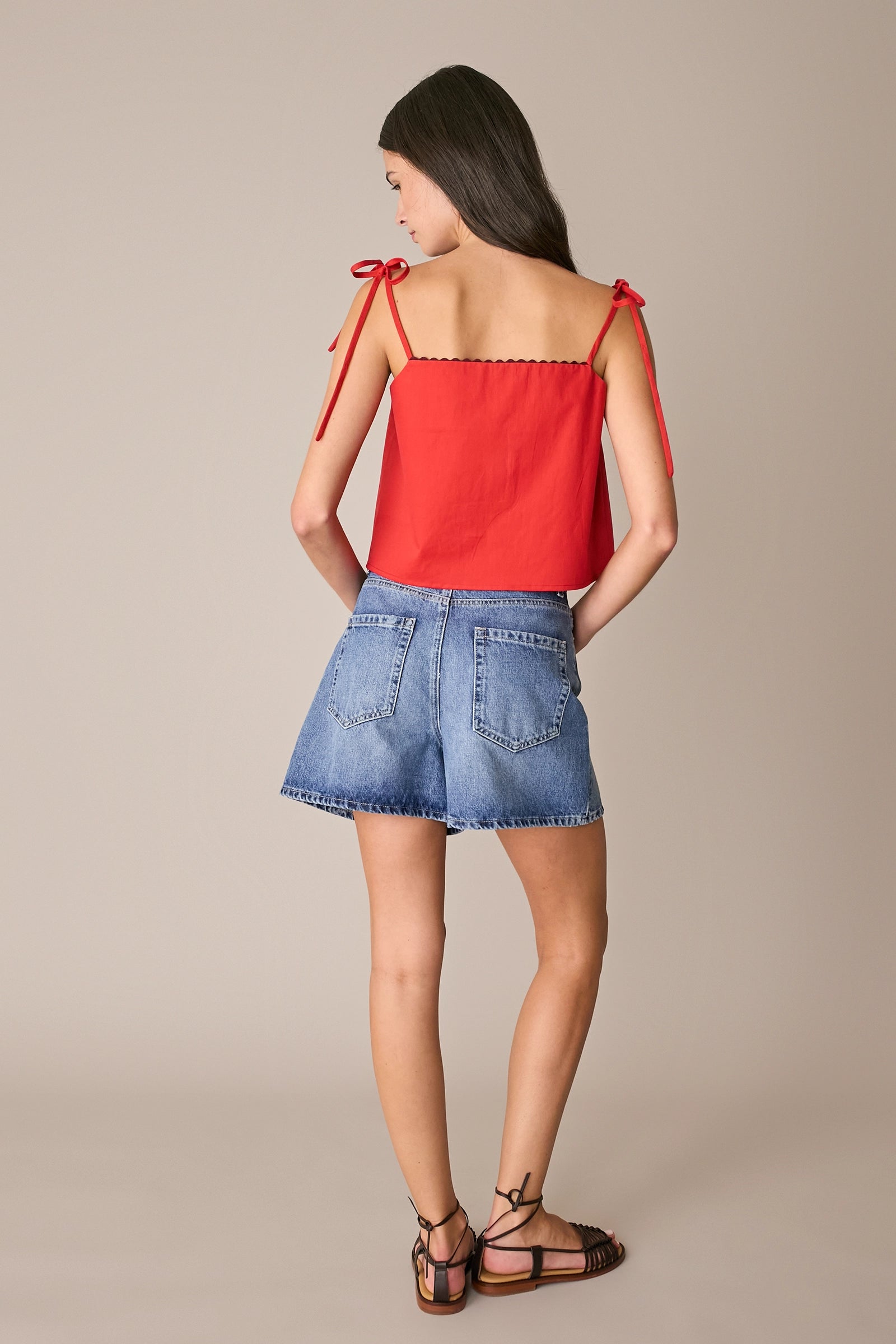 Top in cotone con serpentina