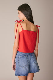 Top in cotone con serpentina