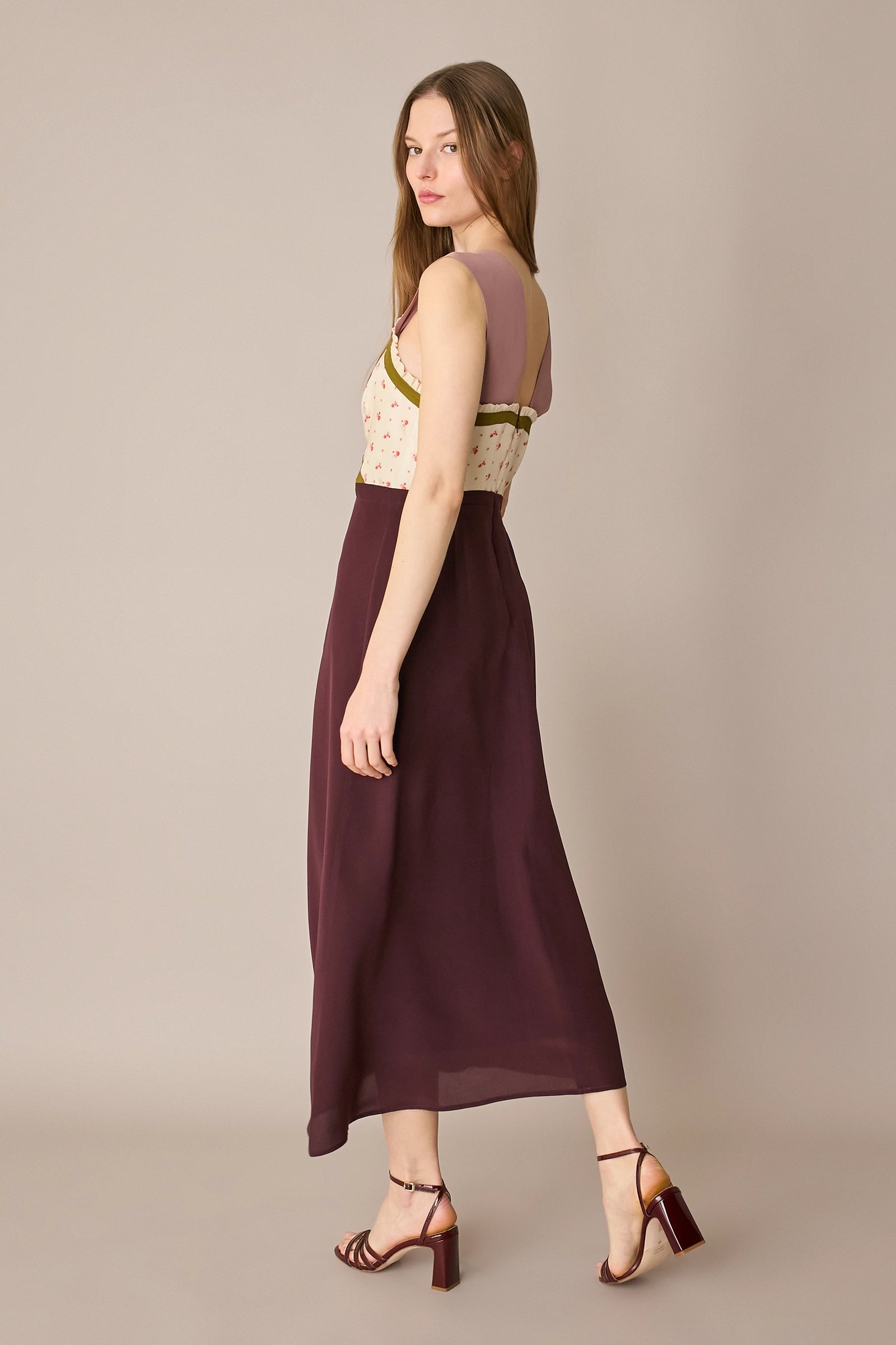 Long dress with floral top