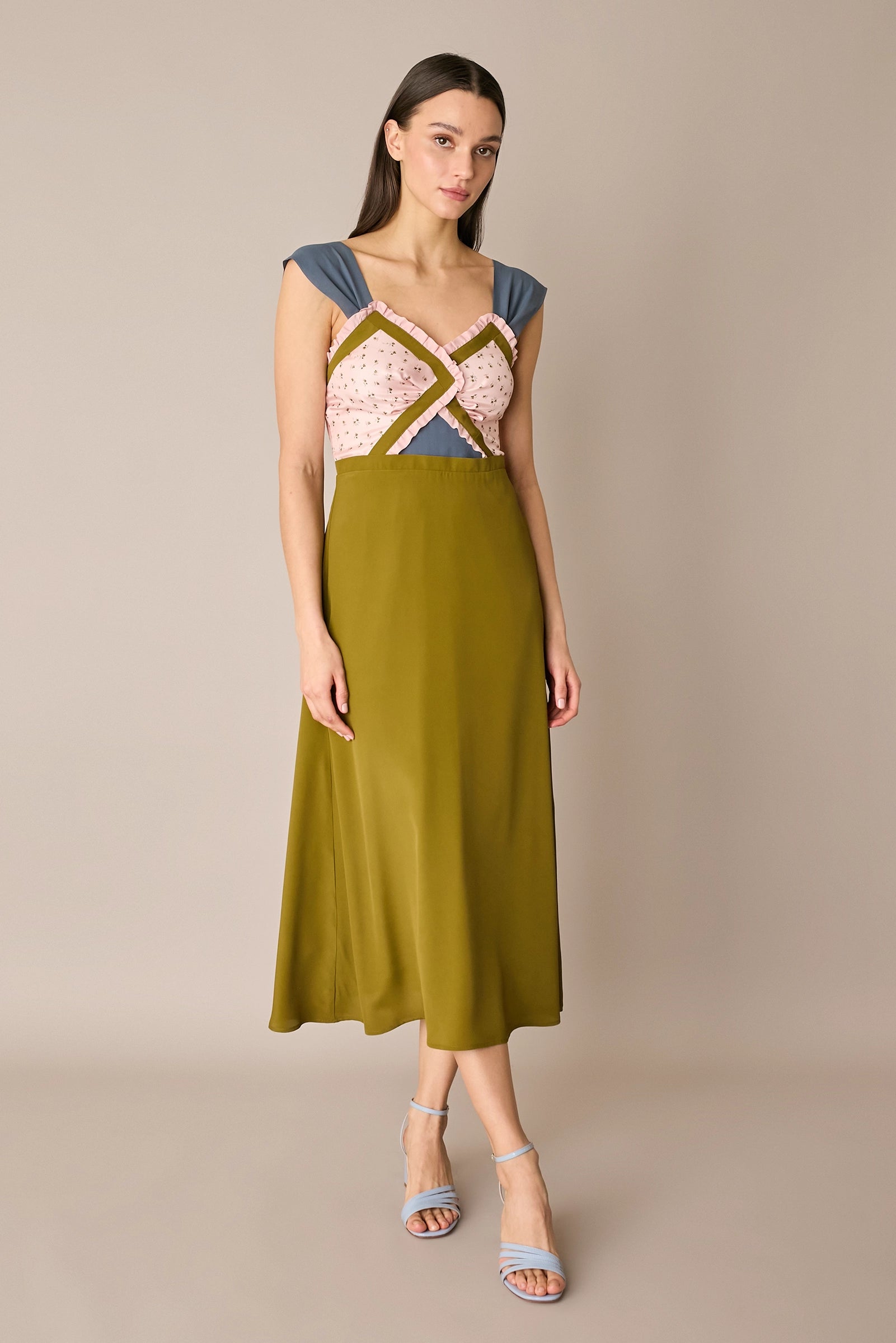 Long dress with floral top