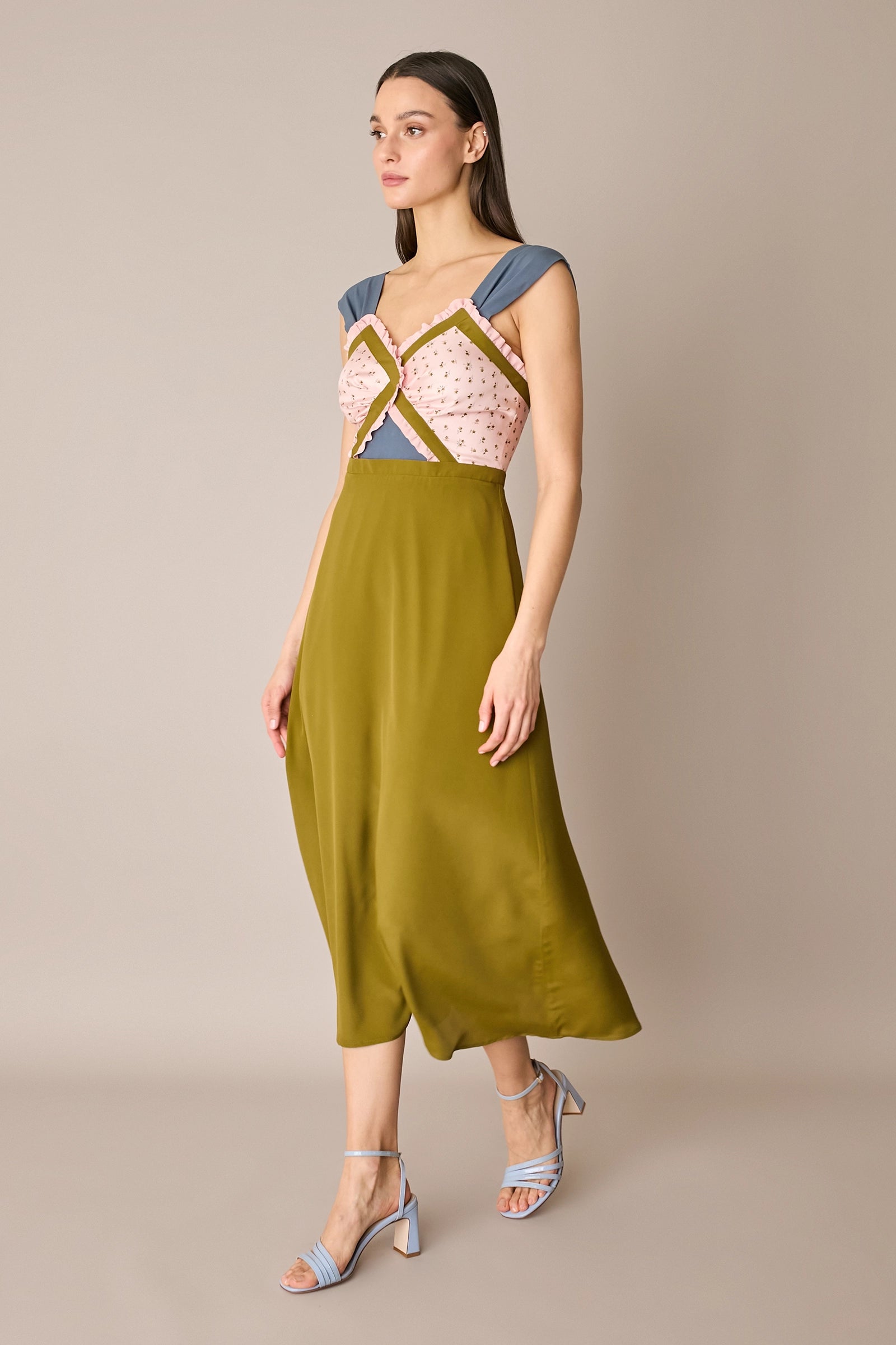 Long dress with floral top