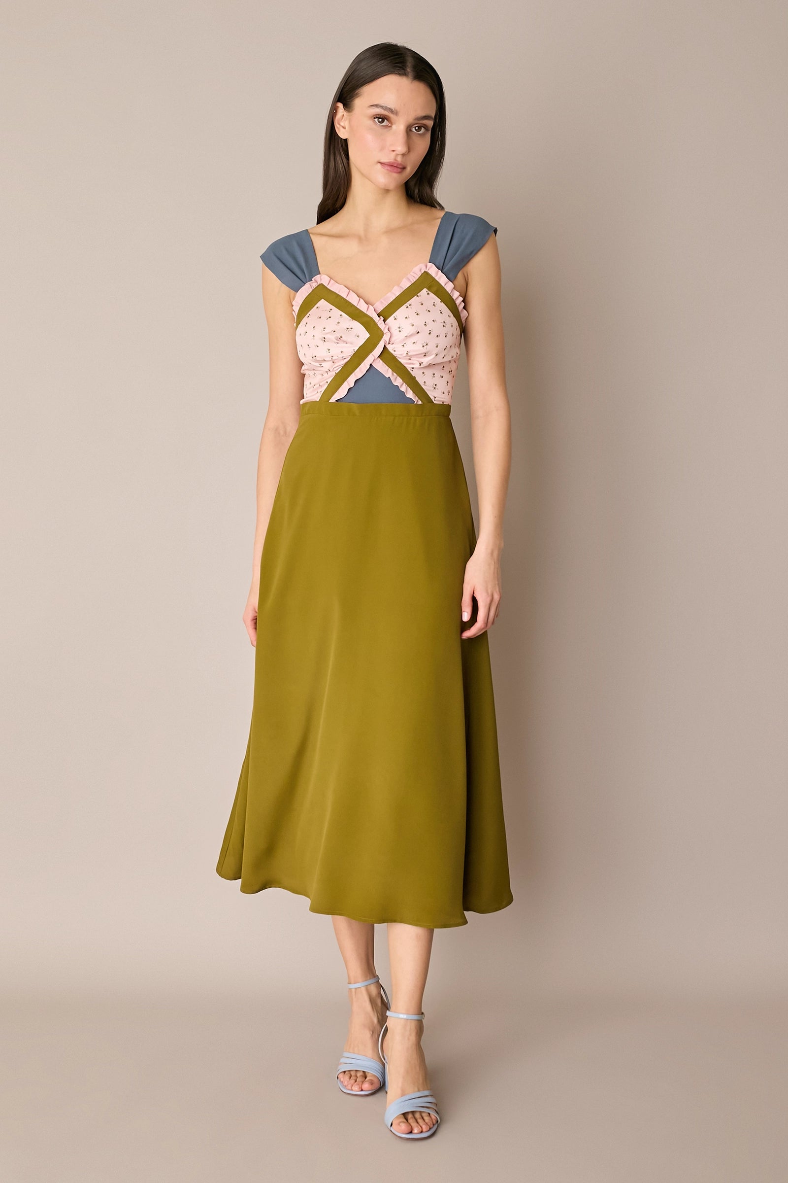 Long dress with floral top