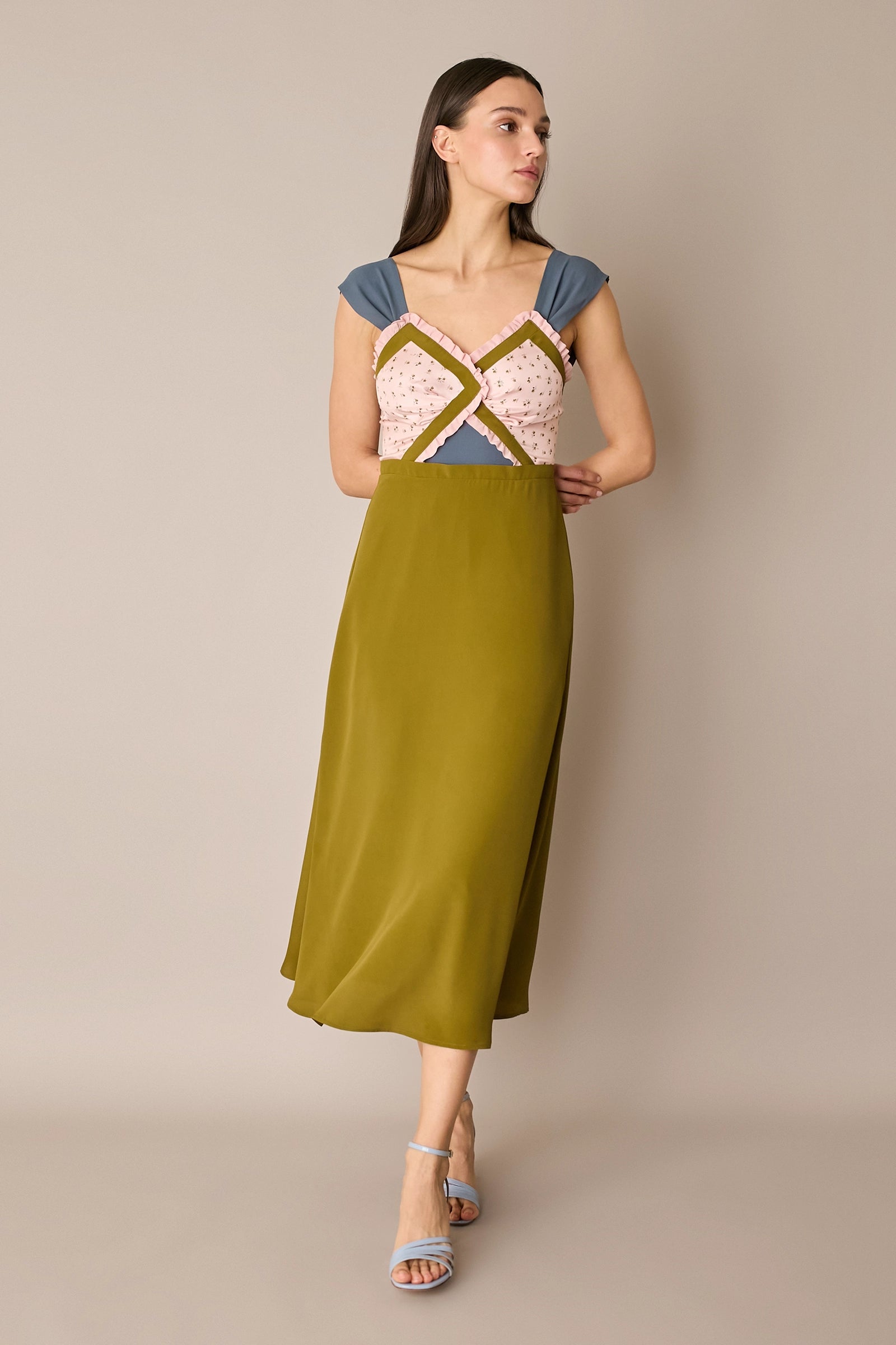 Long dress with floral top