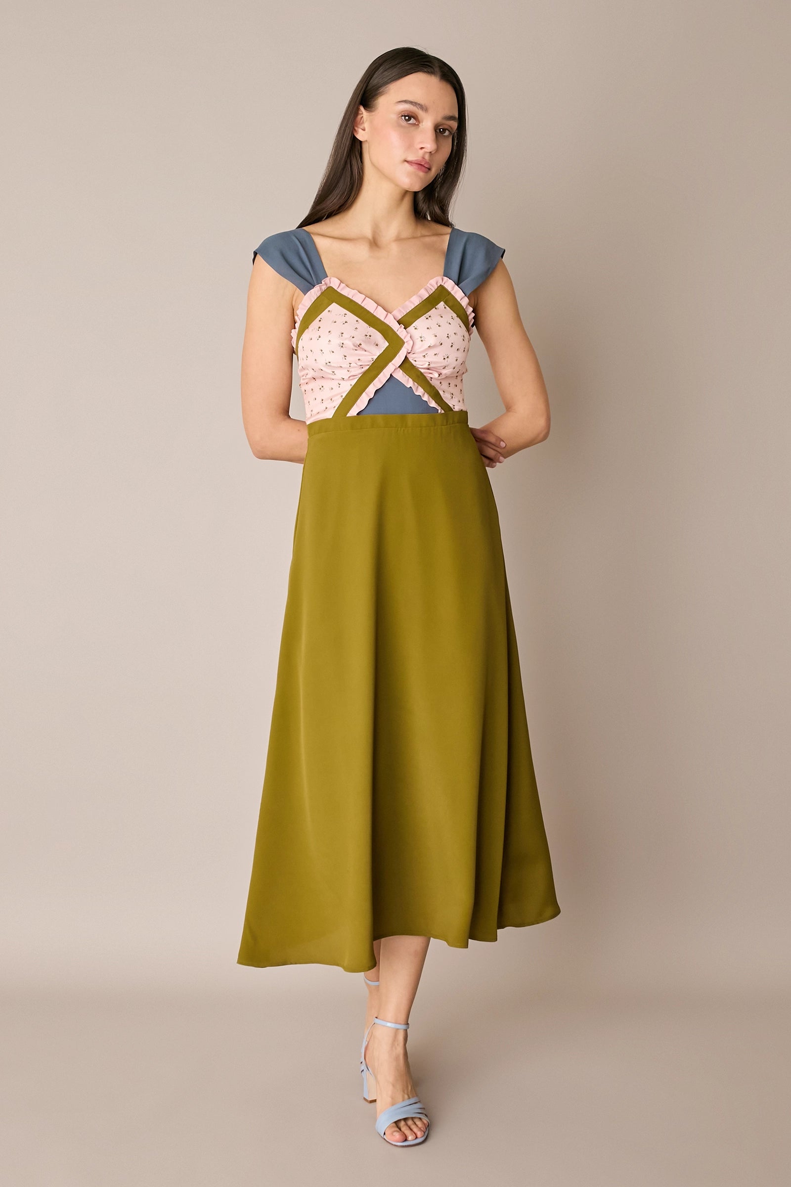 Long dress with floral top