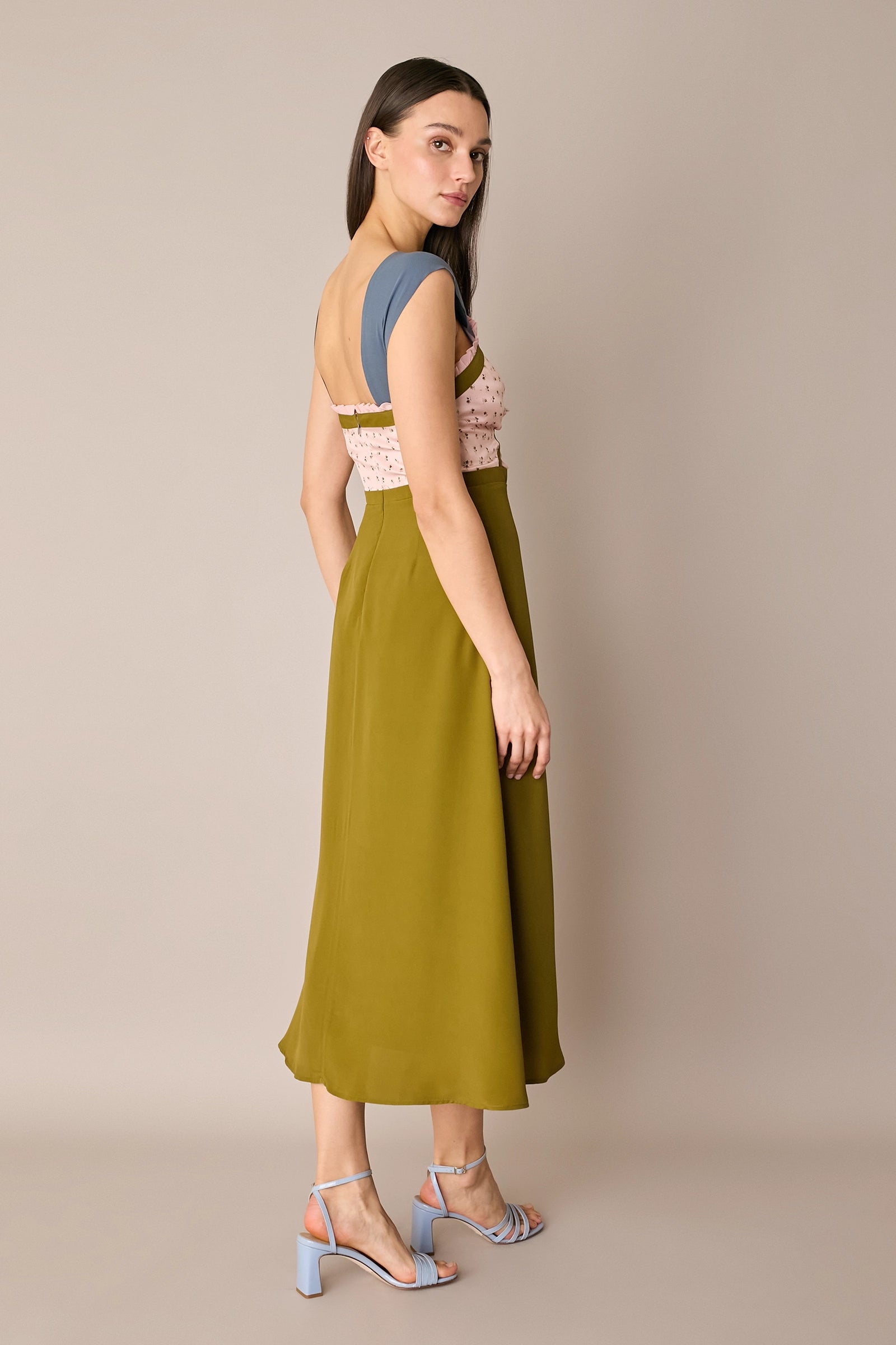 Long dress with floral top