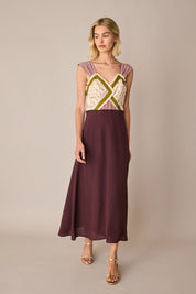 Long dress with floral top