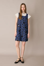 Abito in denim con ricami paillettes