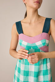 Multicolour linen dress