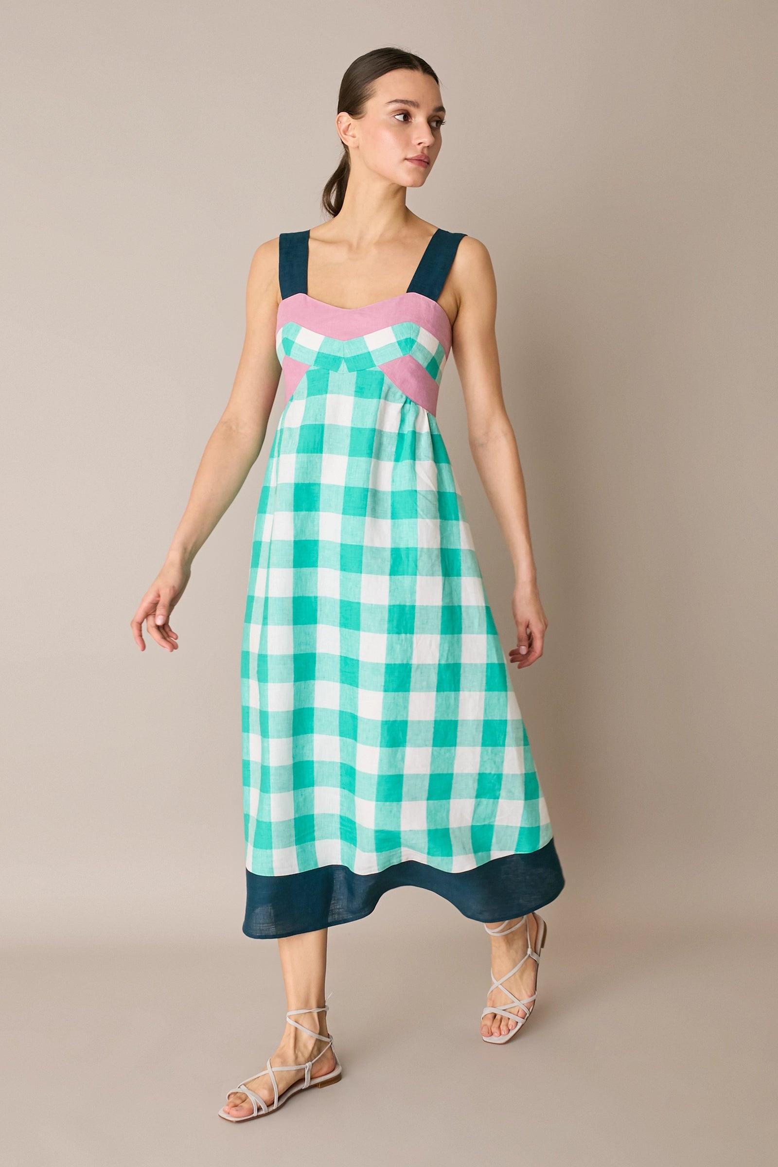 Multicolour linen dress
