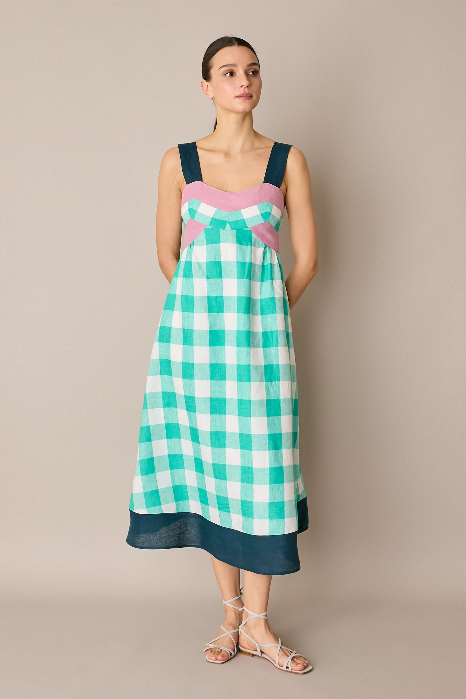 Multicolour linen dress